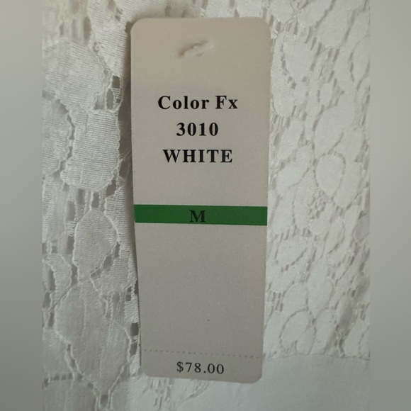 Color FX White Lace Ruffle Dress NWT Medium - Picture 3 of 8